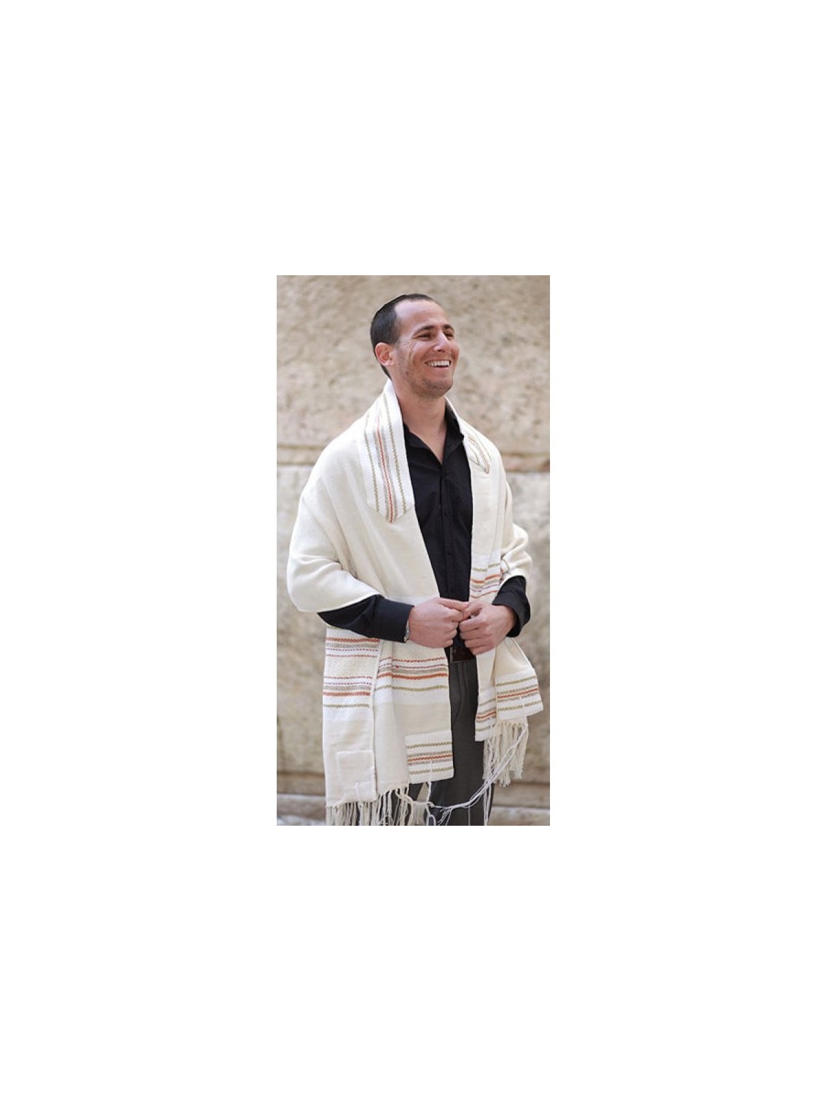יצירת אריגה בעבודת יד טלית דעת ק... | יצירת אריגה טלית